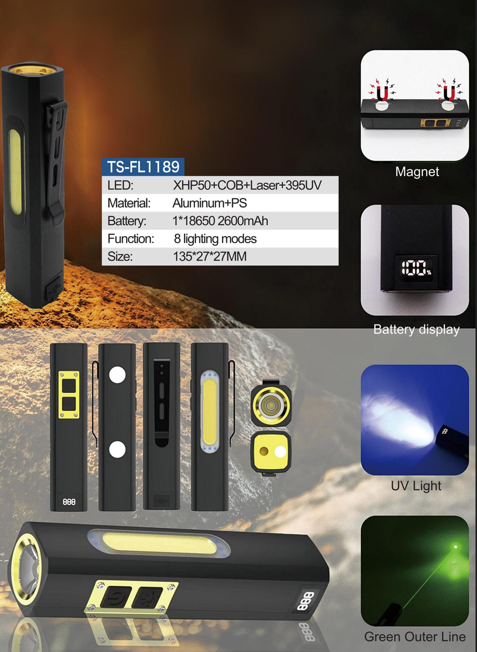  FL1189 Çok Fonksiyonlu El Feneri